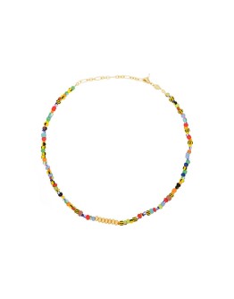18kt gold-plated Alaia beaded necklace