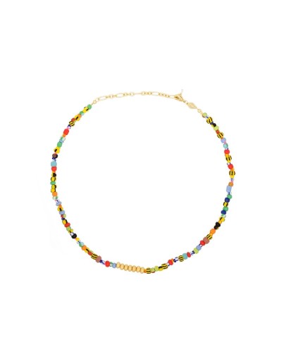 18kt gold-plated Alaia beaded necklace