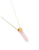 18kt gold-plated La Spirit Rose quartz necklace