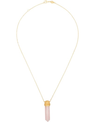 18kt gold-plated La Spirit Rose quartz necklace