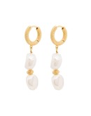 Stellar pearl-embellished huggie earrings