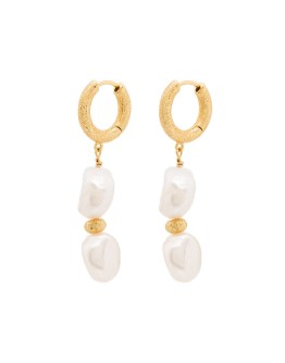 Stellar pearl-embellished huggie earrings