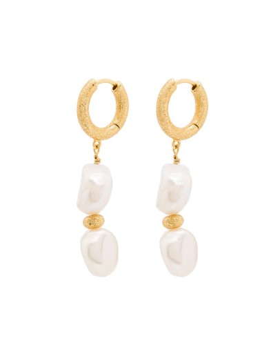 Stellar pearl-embellished huggie earrings