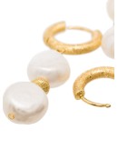 Stellar pearl-embellished huggie earrings