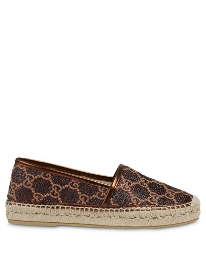 logo-print metallic espadrilles