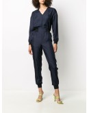 V-neck zipped jumpsuit