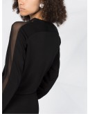 crepe mesh jumpsuit