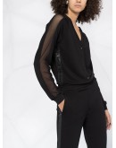 crepe mesh jumpsuit