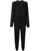 crepe mesh jumpsuit