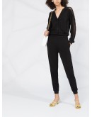 crepe mesh jumpsuit