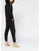 crepe mesh jumpsuit