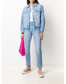 orchid-print high-rise slim jeans