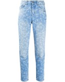 orchid-print high-rise slim jeans