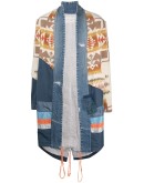 panelled oversized-fit coat