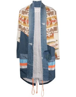 panelled oversized-fit coat