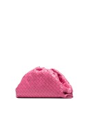 Intrecciato leather pouch clutch