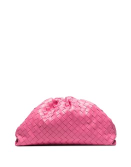 Intrecciato leather pouch clutch