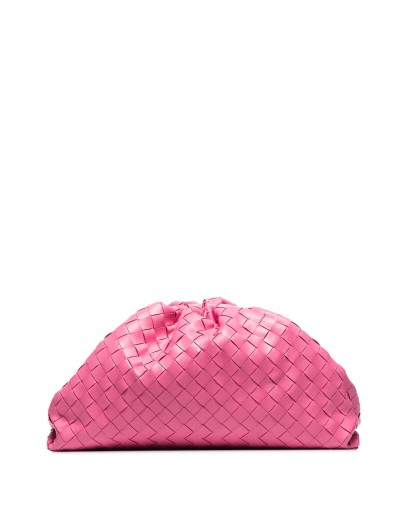 Intrecciato leather pouch clutch