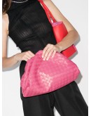 Intrecciato leather pouch clutch