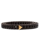 chevron-effect leather belt