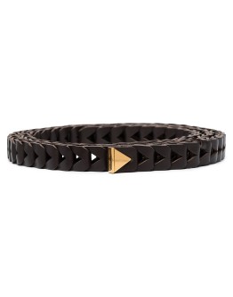 chevron-effect leather belt