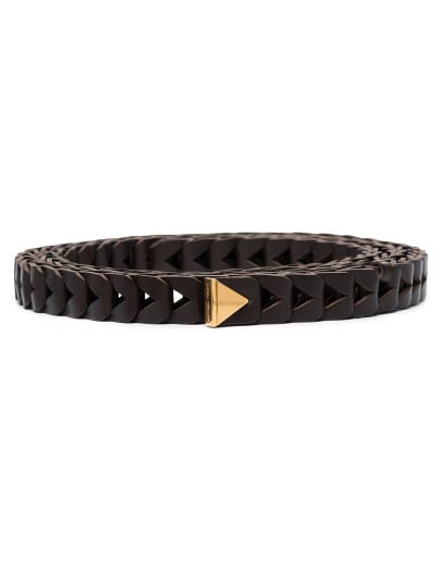 chevron-effect leather belt