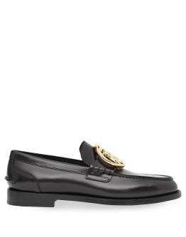 monogram leather loafers