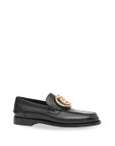 monogram leather loafers