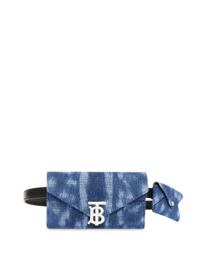 quilted denim TB envelope belt bag