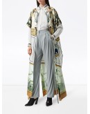Montage-print long cape