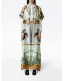 Montage-print long cape