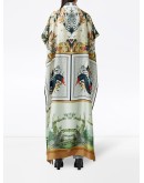 Montage-print long cape