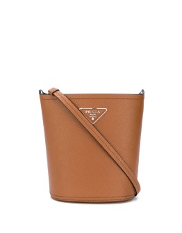 logo plaque bucket bag