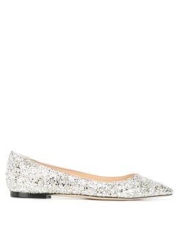 Romy glitter-embellished ballerina shoes