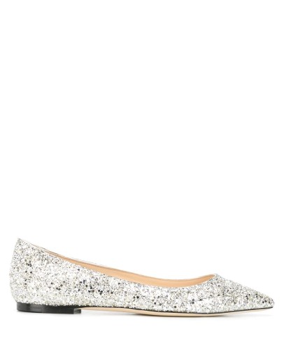 Romy glitter-embellished ballerina shoes