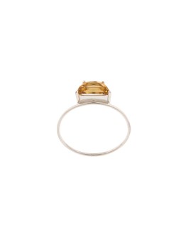 Honey Quartz Half Moon ring