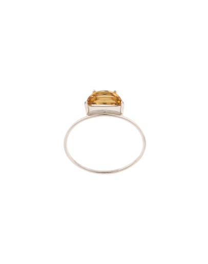 Honey Quartz Half Moon ring