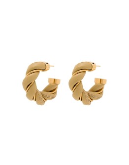 twist-hoop bar-pin earrings