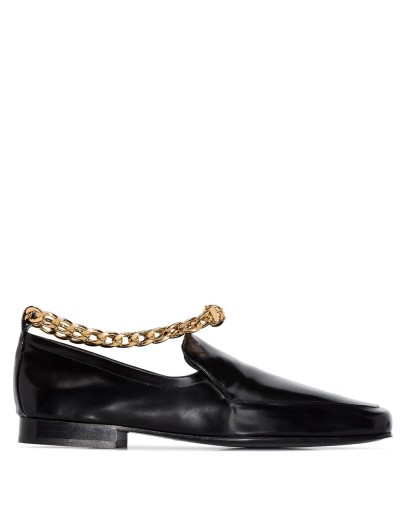 Nick chain-trim leather loafers