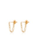 gold-tone chain loop earrings