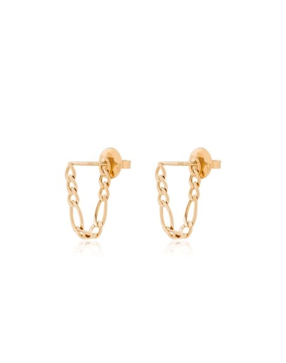 gold-tone chain loop earrings