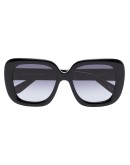 Extended oversized square-frame sunglasss