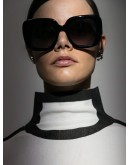 Extended oversized square-frame sunglasss