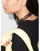 gold-tone leather choker
