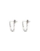 silver-tone chain loop earrings
