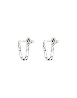 silver-tone chain loop earrings