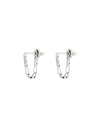 silver-tone chain loop earrings