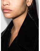 silver-tone chain loop earrings
