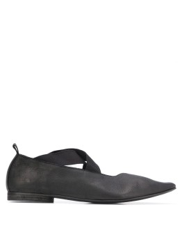crisscross strap pointed toe ballerinas