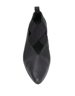 crisscross strap pointed toe ballerinas
